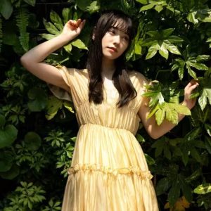 ラッフルスリーブティアードギャザーワンピース