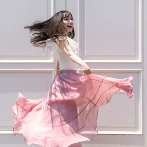 ギャザーフレアスカート